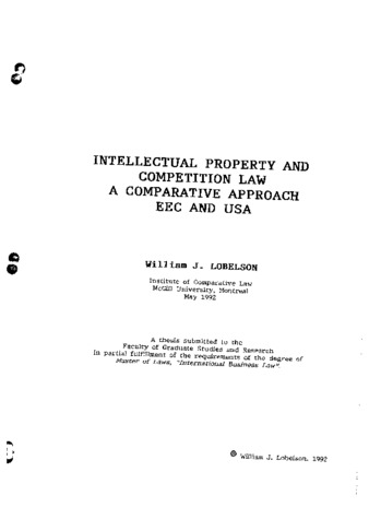 Intellectual property and competition law : a comparative approach EEC and USA thumbnail