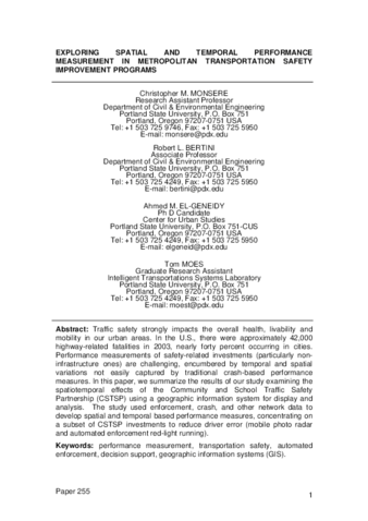 Exploring spatial and temporal performance measurement in metropolitan transportation safety improvement programs. thumbnail