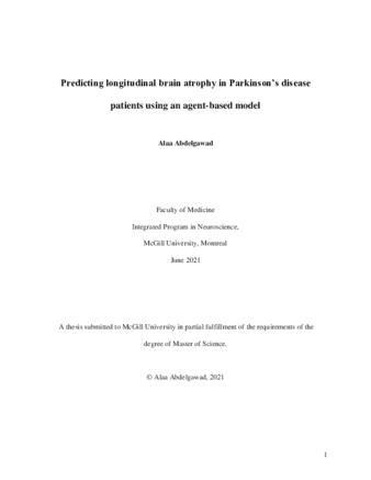 Predicting longitudinal brain atrophy in Parkinson's disease using an agent-based model thumbnail
