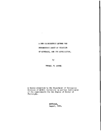 A new calorimetric method for determining heats of solution of minerals, and its applications. thumbnail