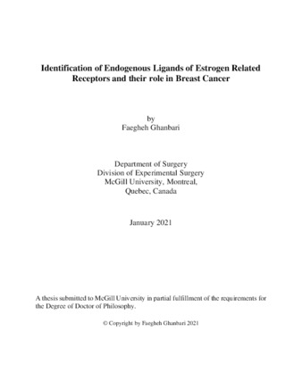 Identification of endogenous ligands of estrogen related receptors and their role in breast cancer thumbnail