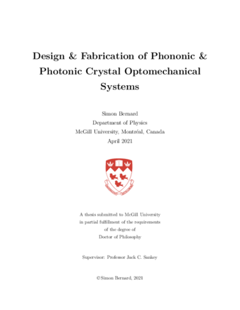 Design and fabrication of phononic and photonic crystal optomechanical systems thumbnail