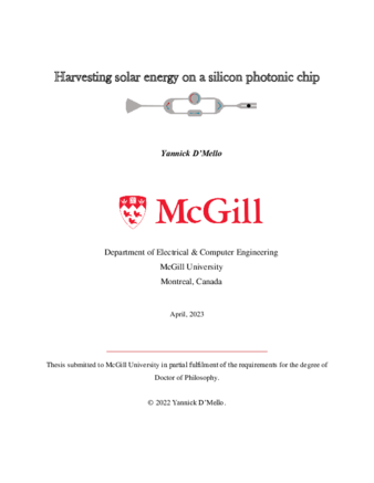 Harvesting solar energy on a silicon photonic chip thumbnail