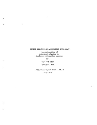 Profit Analysis and Accounting with Aldat: the Application of Relational Algebra to Business Information Systems thumbnail