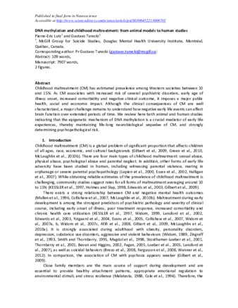 DNA methylation and childhood maltreatment: from animal models to human studies thumbnail