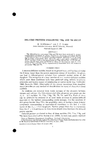 Delayed protons following 21Mg and 25Si Decay thumbnail