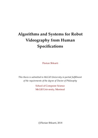 Algorithms and systems for robot videography from human specifications thumbnail