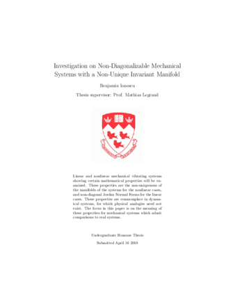 Investigation on non-diagonalizable mechanical systems with a non-unique invariant manifold thumbnail