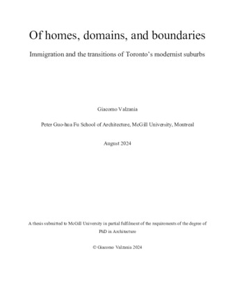 Of homes, domains and boundaries: Immigration and the transitions of Toronto’s modernist suburbs thumbnail