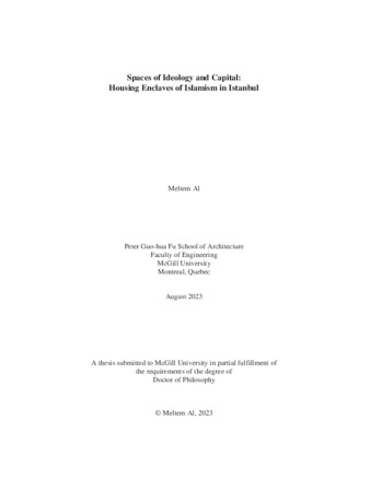 Spaces of Ideology and Capital: Housing Enclaves of Islamism in Istanbul thumbnail