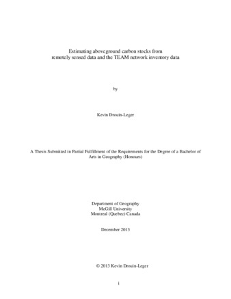 Estimating aboveground carbon stocks from remote sensed data and the TEAM network inventory data thumbnail