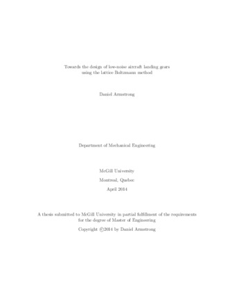 Towards the design of low-noise aircraft landing gears using the lattice Boltzmann method thumbnail