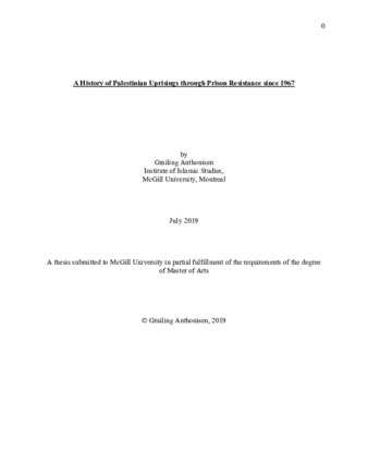 A history of Palestinian uprisings through prison resistance since 1967 thumbnail
