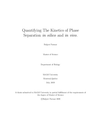 Quantifying the kinetics of phase separation «in silico» and «in vivo» thumbnail