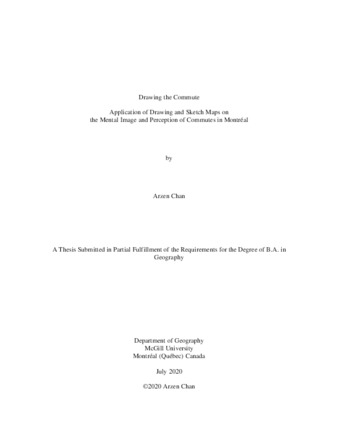 Drawing the Commute Application of Drawing and Sketch Maps on the Mental Image and Perception of Commutes in Montréal thumbnail