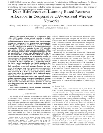 Deep Reinforcement Learning Based Resource Allocation in Cooperative UAV-Assisted Wireless Networks thumbnail