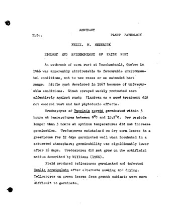 Biology and epidemiology of maize rust. thumbnail