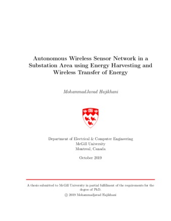 Autonomous wireless sensor network in a substation area using energy harvesting and wireless transfer of energy thumbnail