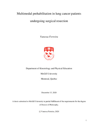 Multimodal prehabilitation in lung cancer patients undergoing surgical resection thumbnail