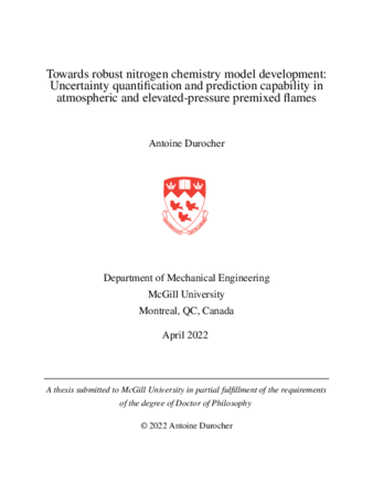 Towards robust nitrogen chemistry model development: Uncertainty quantification and prediction capability in atmospheric and elevated-pressure premixed flames thumbnail