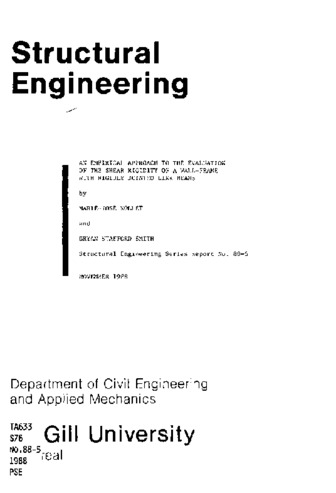 An empirical approach to the evaluation of the shear rigidity of a wall-frame with rigidly jointed link beams thumbnail