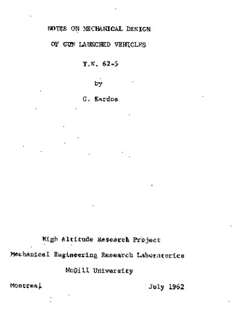 Notes on mechanical design of gun launched vehicles thumbnail