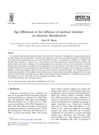 Age differences in the influence of metrical structure on phonetic identification thumbnail