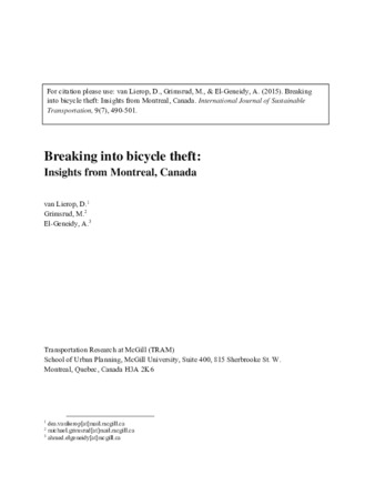 Breaking into bicycle theft: Insights from Montreal, Canada thumbnail