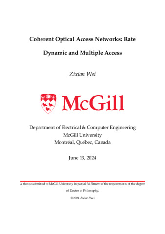 Coherent optical access networks: Rate dynamic and multiple access thumbnail