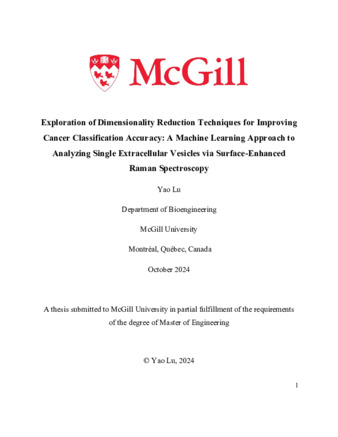 Exploration of Dimensionality Reduction Techniques for Improving Cancer Classification Accuracy: A Machine Learning Approach to Analyzing Single Extracellular Vesicles via Surface-Enhanced Raman Spectroscopy thumbnail