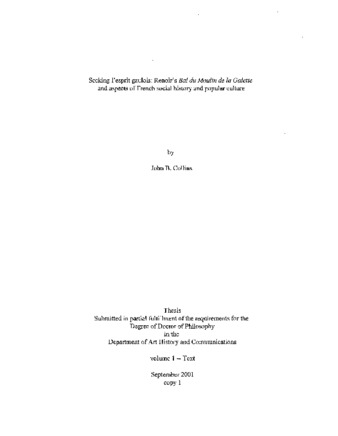 Seeking l'esprit gaulois: Renoir's Bal du Moulin de la Galette and aspects of French social history and popular culture thumbnail