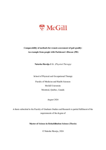 Comparability of methods for remote assessment of gait quality:  An example from people with Parkinson’s Disease (PD) thumbnail