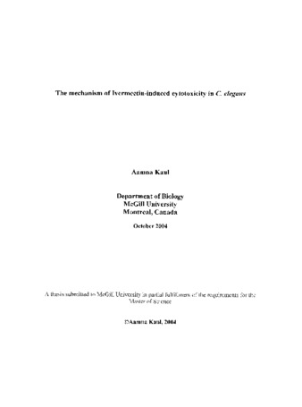 The mechanism of Ivermectin-induced cytotoxicity in C. elegans / thumbnail