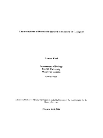 The mechanism of Ivermectin-induced cytotoxicity in C. elegans / thumbnail