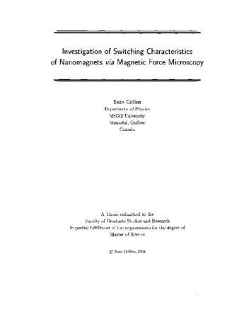 Investigation of switching characteristics of nanomagnets via magnetic force microscopy thumbnail