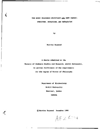 The mouse multidrug resistance mdr gene family : structure, evolution, and expression thumbnail