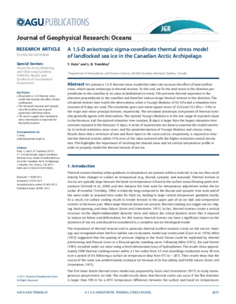 A 1.5-D anisotropic sigma-coordinate thermal stress model of landlocked sea ice in the Canadian Arctic Archipelago thumbnail