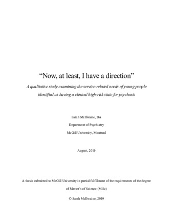 "Now, at least, I have a direction": a qualitative study examining the service-related needs of young people identified as having a clinical high-risk state for psychosis thumbnail