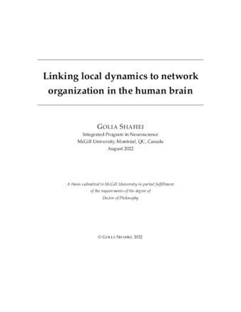 Linking local dynamics to network organization in the human brain thumbnail