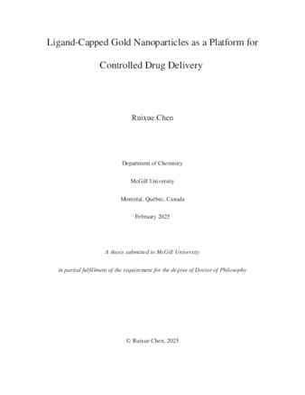Ligand-Capped Gold Nanoparticles as a Platform for Controlled Drug Delivery thumbnail