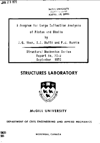 A program for large deflection analysis of plates and shells thumbnail