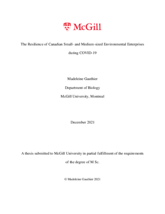 The resilience of Canadian small- and medium-sized environmental enterprises during COVID-19 thumbnail
