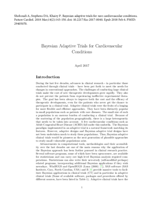 Bayesian adaptive trials for rare cardiovascular conditions thumbnail