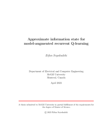 Approximate information state for model-augmented recurrent Q-learning thumbnail