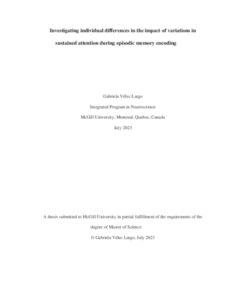 Investigating individual differences in the impact of variations in sustained attention during episodic memory encoding thumbnail