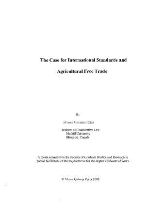 The case for international standards and agricultural free trade / thumbnail