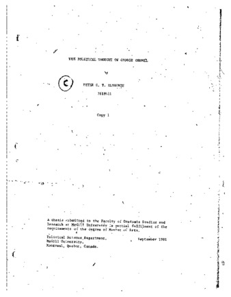The political thought of George Orwell / thumbnail