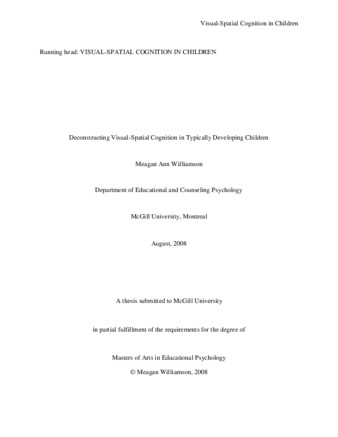 Deconstructing visual-spatial cognition in typically developing children thumbnail