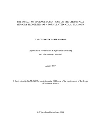 The impact of storage on the chemical & sensory properties of a formulated "cola" flavour thumbnail