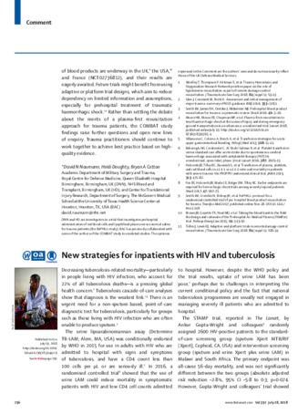 New strategies for inpatients with HIV and tuberculosis thumbnail